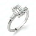 thumbnail image 3 of 1.00 CTW Emerald Cut 3 Stone Engagement Ring 18K White Gold, 3 of 5