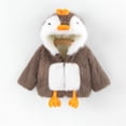 thumbnail image 2 of lnmuld Kids Penguin Animal Hooded Jacket Full Zip Soft Fuzzy Plush Costume Coat for Dress Up Black,12-24 Months, 2 of 5