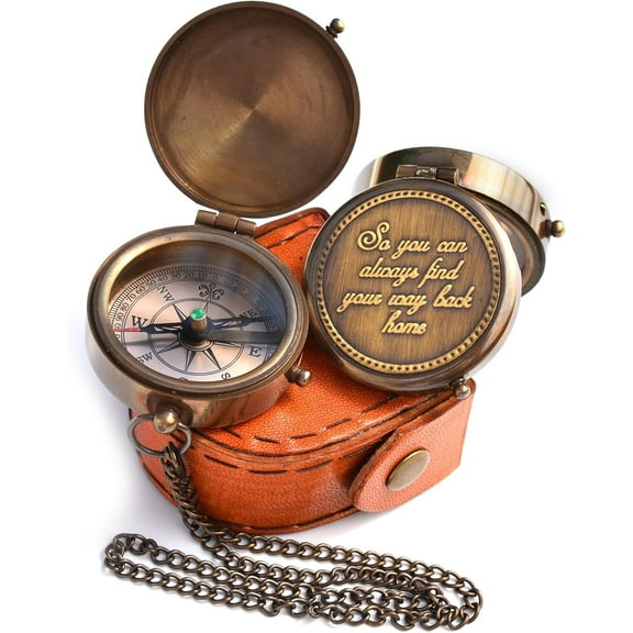 Nauticalmart So You Can Always Find Your Way Back Home'' Engraved Compass,Romantic Gift Ideas for Him/Her - Gift for Women, Aniversity Gifts for Men, 50th/25th Wedding Anniversary,