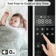 Uten Stainless Steel Countertop Microwave Oven, Digital Touchscreen with Presets, 0.85 Cu Ft, 1800W Fast Cooking, Silver