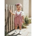 thumbnail image 2 of Newborn Baby Girl Summer Clothes Short Sleeve Bubble Romper Bow Shorts Jumpsuit Infant Outfit 1-18M, 2 of 9