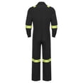 thumbnail image 4 of YiZYiF Mens Work Overalls Hi Vis Coveralls Long Sleeve Mechanics Jumpsuit Reflective Safety Workwear Black 3XL, 4 of 7