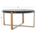 thumbnail image 4 of SAFAVIEH Navya Round Coffee Table, Black Top/Gold Legs, 4 of 10