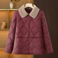 thumbnail image 2 of Women's Winter Thin Warm Jacket Coat Outerwear, Thermal Lightweight Casual Long Sleeve, Windproof Puffer Jacket for Cold Weather, Holiday Gift | CSEONE,Wine XL, 2 of 9