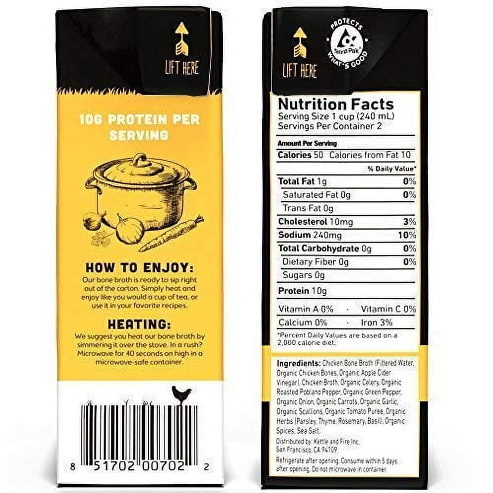 Kettle & Fire Bone Broth Chicken 16.2 fl oz Pack of 4