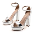 thumbnail image 2 of COM STAR Women’s Platform Block Heel Sandals Ankle Strap Open Toe High Heel Sandals Fashion Chunky Heel Dress Sandals for Party, Wedding, Evening and Summer Wear, 2 of 7