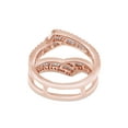 thumbnail image 3 of Baguette & Round Cut White Cubic Zirconia Enhancer Wrap Guard Ring For Women In 14K Rose Gold Plated 925 Sterling Silver (Color: White, Clarity: VVS1-VVS2) -7, 3 of 6