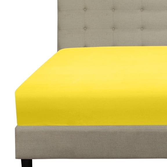 Royale Linens Fitted Sheet Twin - Ultra Soft 1800 Brushed Microfiber - Hotel Luxury Bottom Sheets - Wrinkle Free & Fade Resistant - Deep Pocket Fitted Sheet Only (Twin, Yellow)