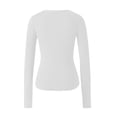 thumbnail image 6 of Niusricy Women's Basic Slim Fit Tops Ladies Long Sleeve T-Shirts Solid Color Wrap V-Neck Shirts Fashion Casual Daily Blouses Streetwear for Spring Fall, 6 of 6