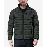 Hawke & Co. Outfitter Mens Packable Down Blend Puffer Jacket Dk Hthr Gray M NEW