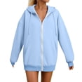 thumbnail image 6 of Godom Hoodies for Women Zip Up Hoodie Oversized Sweatshirt Fleece Jackets Fall Winter Coats 2025 Fashion, 6 of 7