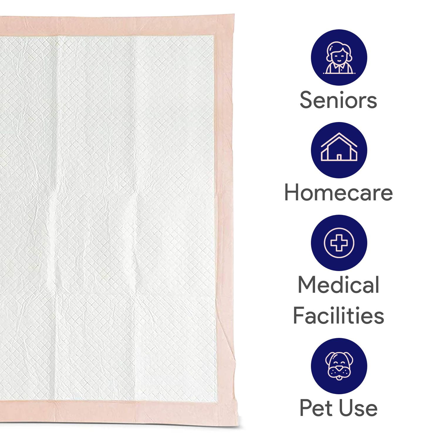 Premium Disposable Chucks Underpads 25 Pack, 30" x 36" - Highly Absorbent Bed Pads for Incontinence and Senior Care - Peach Color - Leak Proof Protection
