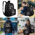 thumbnail image 2 of KUIFORTI Moon Print Backpack and Lunch Box, 4Pcs Kids School Bag Set for Elementary Primary Middle School Students, Boys Girls Bookbag with Pencil Case Back to School Gifts, 2 of 7