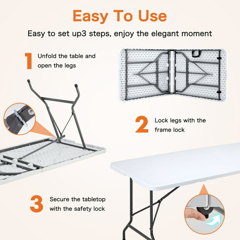 Cosco leg first folding table opening steps illustration