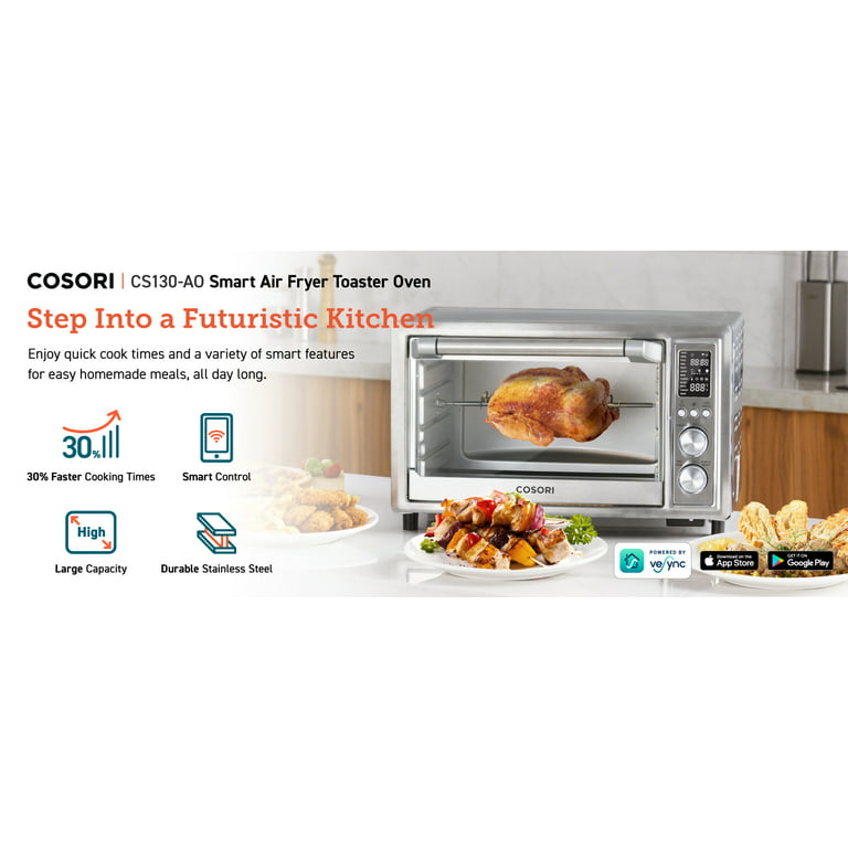 COSORI Air Fryer Toaster Oven Combo, 10 Qt Family Size, 14-in-1 Functions  with Dehydrate, Roast, Smart Control Through Phone & Voice, 1000+ In-APP