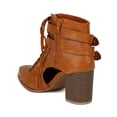 thumbnail image 3 of Bumper BC36 Women Leatherette Almond Toe Strappy Cutout Heel Ankle Bootie, 3 of 5