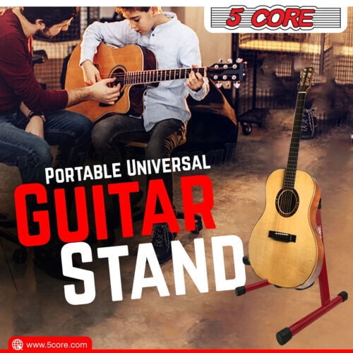 5 Core Guitar Stand A Frame w Soft Foam Arm Non Slip Rubber for Acoustic Electric Bass Ukulele