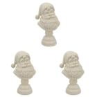NEW 10.8" Santa Bust Trio — White Resin Holiday Statues for Mantel, Dining Table & Entryway, Festive Christmas Centerpiece Set for Family Home( 3 PACK)
