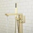 thumbnail image 5 of Single Handle Floor Mounted Freestanding Tub Filler with Handshower Brushed Gold Brushed, 5 of 5