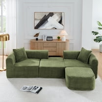 Jopath 114" Modular Sectional Sofa,Cloud Sectional Couch with Deep Seat,Modern Modular L-Shape Sofa Couch with Chaise,Upholstered Boneless Couches for Living Room Bedroom,No Assembly Required,Green