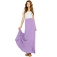 thumbnail image 4 of Made by Johnny Women's Solid Maxi Skirt with Elastic Waist Band L LILAC, 4 of 5
