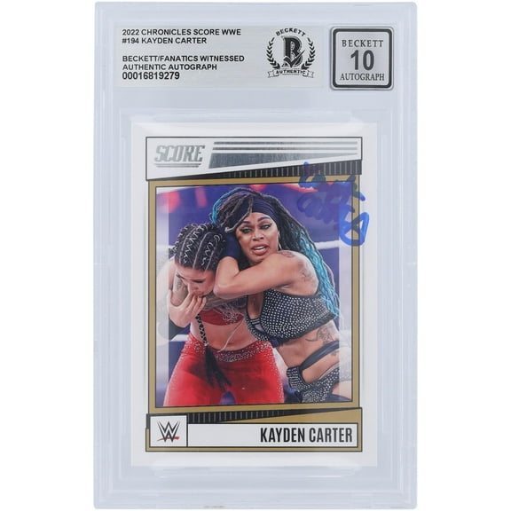 Kayden Carter WWE Autographed 2022 Panini Chronicles Score #194 Beckett Fanatics Witnessed Authenticated 10 Card - Fanatics Authentic Certified