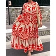 thumbnail image 2 of Kishawna Womens Boho Floral Puff Sleeve Tiered Maxi Dress Long Dresses, 2 of 10