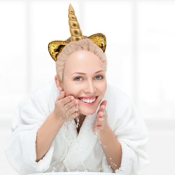 PBPBOX Fabric Headbands Shiny Unicorn Headwear Assorted Color 2Pack