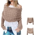 thumbnail image 2 of Dalrosia Scarf with Sleeves for Women, 2024 New Knitted Cable Wrap, Scarves with Sleeves Women, Lady Fashion Sleeve Wrap Scarf, 2 of 3