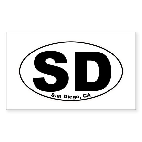 CafePress - Sd Oval - Rectangle Bumper Sticker Car Decal