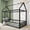 Black, variant on Twin Size Metal House Bed Frame with Fence and Roof, Semi-Enclosed Bed for Bedroom, Unique Design with Sturdy Construction, White