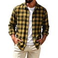 thumbnail image 2 of THNCYX Men's Flannel Shirt Plaid Button Down T Shirts With Chest Pockets S-3XL, 2 of 8