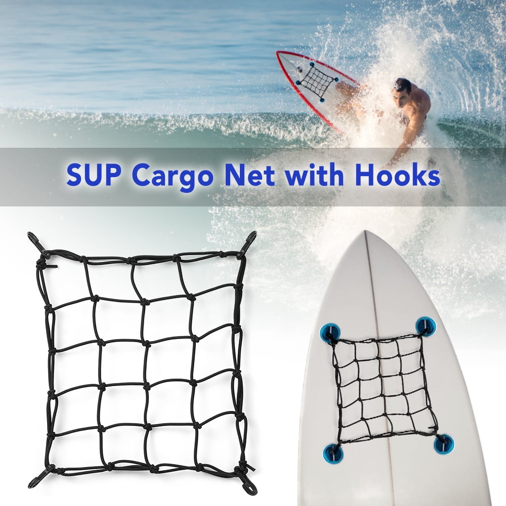SUP Cargo Net Deck Storage Mesh Net Paddle Board Cargo Bungee Net with Hook O1F6