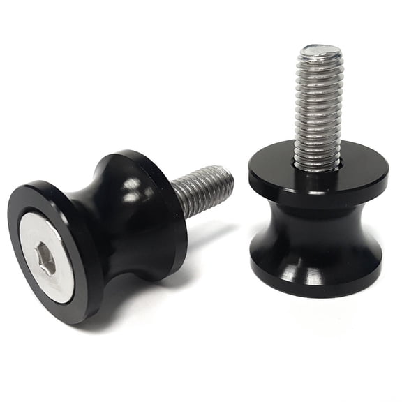 Krator Low Profile 8mm Black Swingarm Spools (Fits Most Honda / Suzuki Bikes) Compatible with Honda CBR 600RR 1000RR 900RR 954RR Suzuki GSXR 600 750 1000 1100 1300R Hayabusa