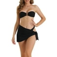 thumbnail image 1 of INSPIRAR CHIC Conjunto de Bikini de Anillo O para Mujeres de 3 Piezas con Parte Inferior Triangular y Cubierta de Parte Inferior Trajes de Baño Grande Negro, 1 of 5