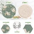 thumbnail image 6 of Watercolor Magnolias 4in Bar Coasters Set of 6 with Storage Rack Durable Heat Resistant, 6 of 7