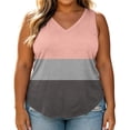 thumbnail image 3 of cocolona Womens Plus Size Tank Tops Striped Printed V Neck Oversized Sleeveless Shirts Trendy Casual Loose Tees, 3 of 7