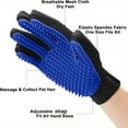 thumbnail image 2 of Pet Grooming Gloves, 2-Pack Bathing and Hair Removal Glove Set for Dogs, Cats, Horses, and Rabbits - Blue, Adjustable, Silicone Bristles, 2 of 7