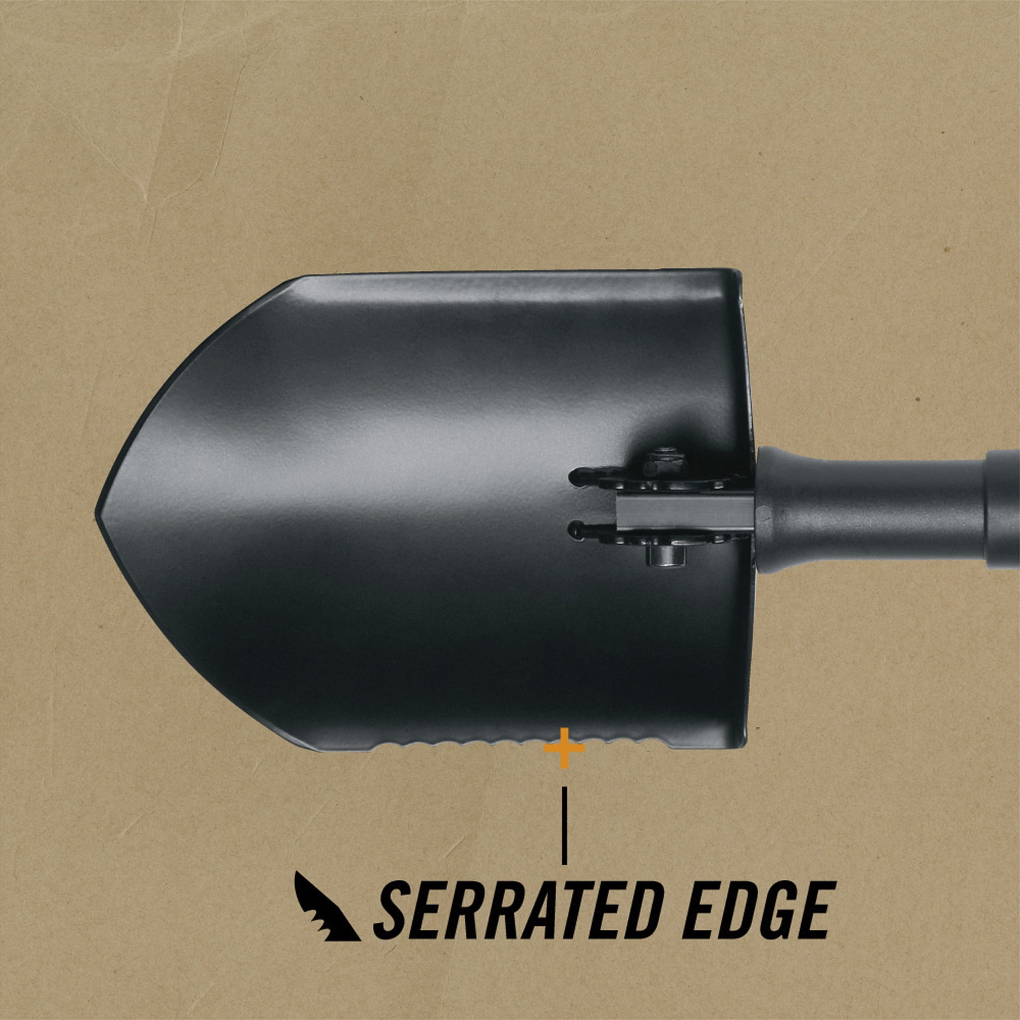 Gerber Gear Folding Spade E-Tool, Heavy-Duty Camping Shovel with Serrated Edge, Compact Survival Gear, Black