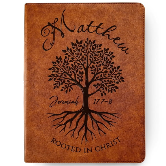 Personalized CSB Wide-Margin Bible, Custom Engraved Name, Rooted in Christ Tree Design, Christian Gift, Bible Gifts