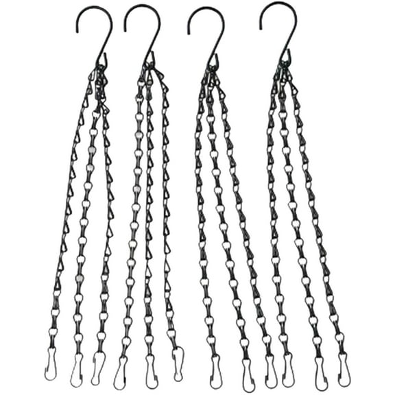 WUTYU 4pcs 14 inch Black Hanging Basket Chain with Hooks Flower Plant Pot Replacement Chain Hanger for Bird Feeders,Planter,Ornaments