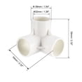 thumbnail image 2 of Conector de tubería en codo de 3 vías, grado de muebles, accesorios de esquina de tamaño de 1 pulgada en blanco, 2 of 3