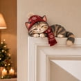 thumbnail image 4 of Trovenix Cat Door Corner Decor Cute Kitty Door Frame Corner Ornament Funny Peeking Cat Door Topper for Home Room Doorway Holiday Wall Decoration, 4 of 6