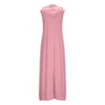 thumbnail image 4 of Jalioing Women's Sweatshirt Dress Oversized Sleeveless Hooded Maxi Dresses Solid Casual Hoodie Dress with Pocket, 4 of 6