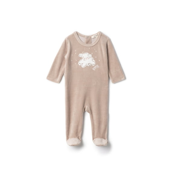 Sheep Print Velour Onesie
