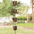 thumbnail image 3 of Steel Leaf Rain Chain, Garden Gift for Mom, Gutters, Rain Catcher for Downspout with Adapter, Thick, 3 of 5