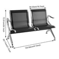 thumbnail image 2 of Waiting Room Chair Reception Office Airport Bank Bench Guest Sofa 2 Seat, 2 of 16