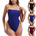 thumbnail image 2 of Gswybco Summer Swimsuits for Women Period Swimwear 1 Piece Backless Bikini Beachwear Elastic Waist Bathing Swimwear with Chest Cushion, 2 of 9
