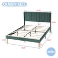 thumbnail image 3 of NNV Queen Upholstered Platform Bed with Vertical Channel Tufted Headboard,Wooden Slats Support,Green Velvet, 3 of 6