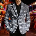 thumbnail image 2 of oqasdz Mens Suit Jacket Gleam Velvet Sequined Printed Jacket with Texture and Tailored Comfort Loose Fit Sport Coat Party Business Formal, 2 of 5